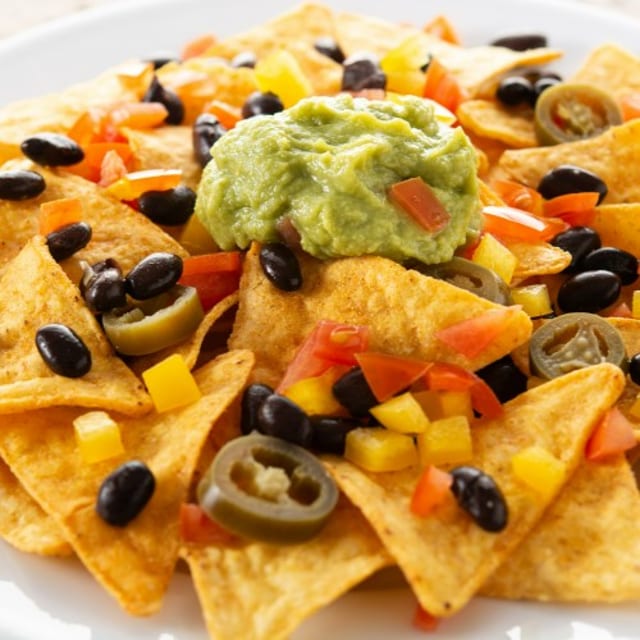 Triple Bean Nachos.